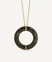 Pendant Mármol with acetate and green resin
