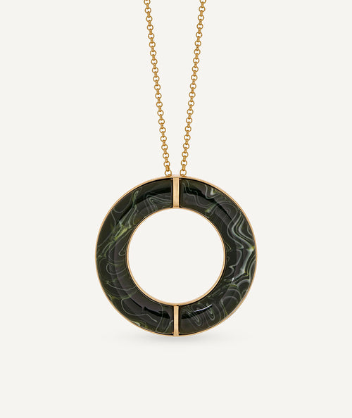 Pendant Mármol with acetate and green resin