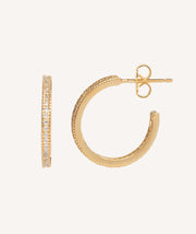 18kt gold earrings Silver Finished Aro zircons 20X2mm