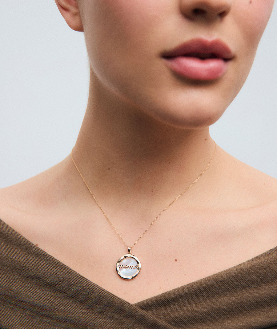 Colgante mini círculo Mama madreperla