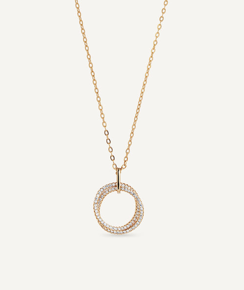 Pendant Eternity intertwined rings with zircons