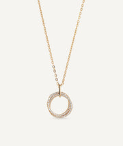 Pendant Allegretta intertwined rings with zircons