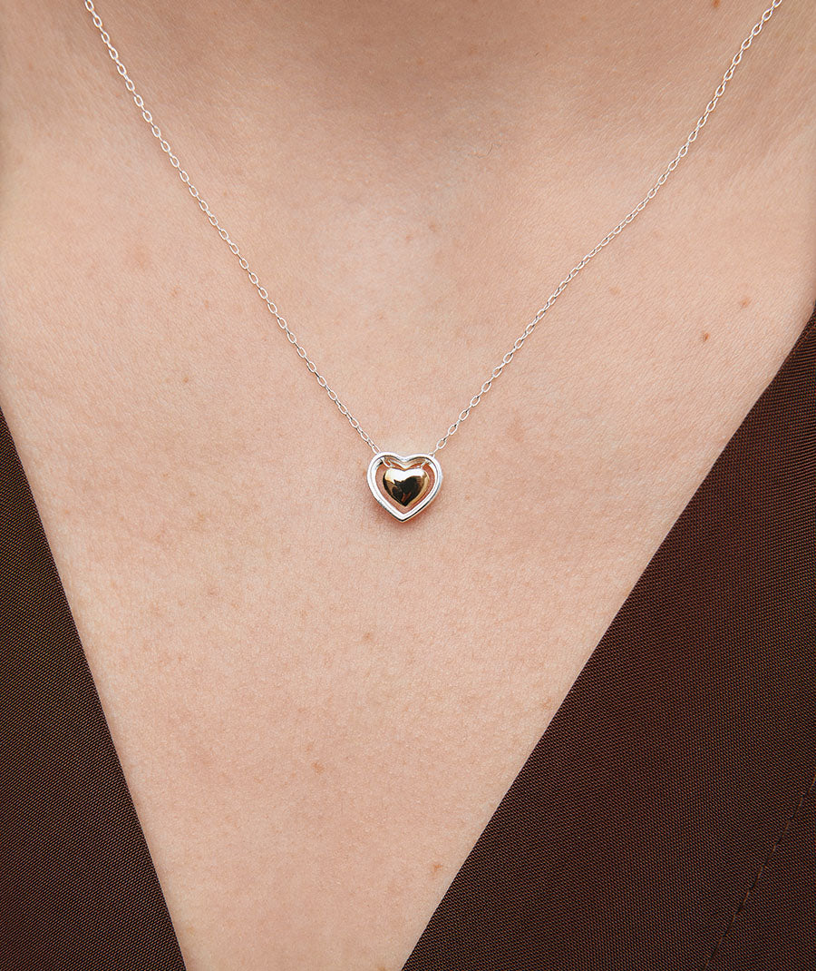 Necklace Coeur fine chain with zircons