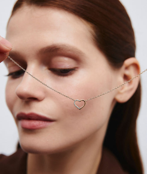 Necklace Esencia heart detail with zircons