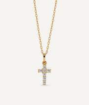 Colgante mini Cruz con circonitas