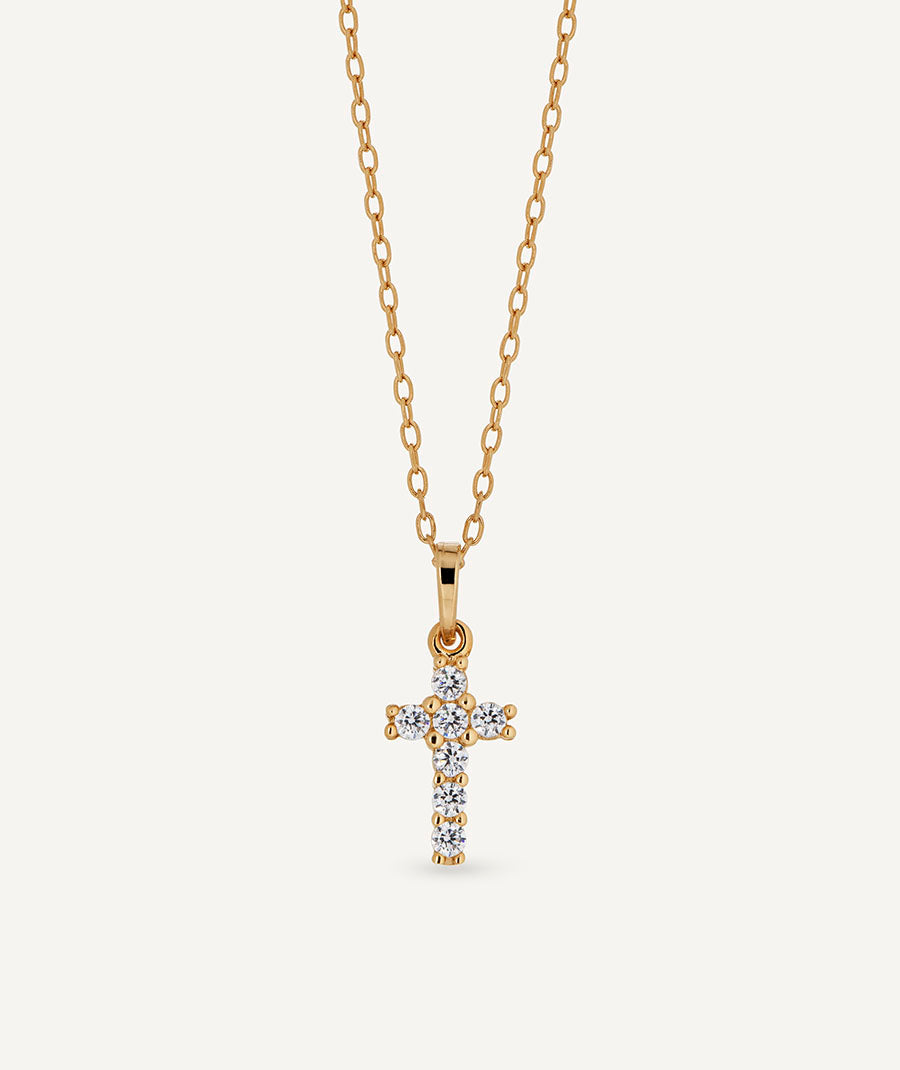 Colgante mini Cruz con circonitas
