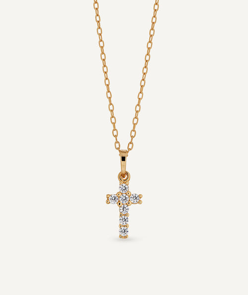 Colgante mini Cruz con circonitas