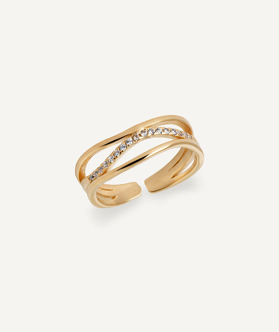 Anillo tiras Shine con circonitas