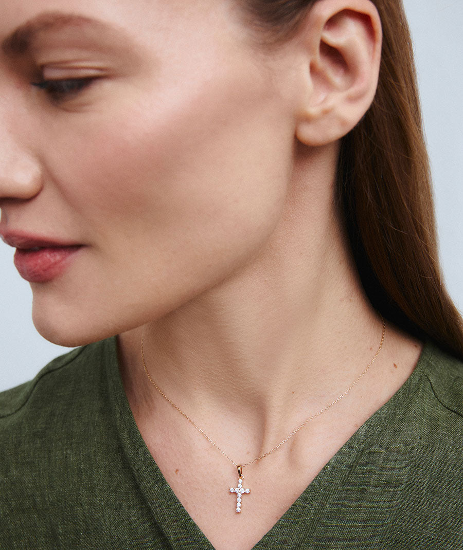 Colgante Cruz con circonitas