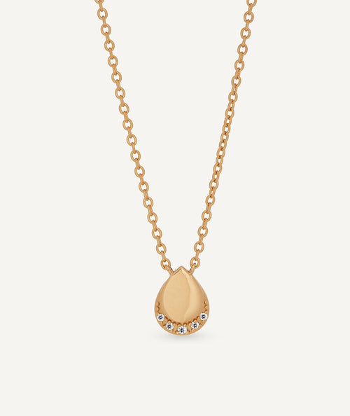 Necklace drop Lina with white cubic zirconia