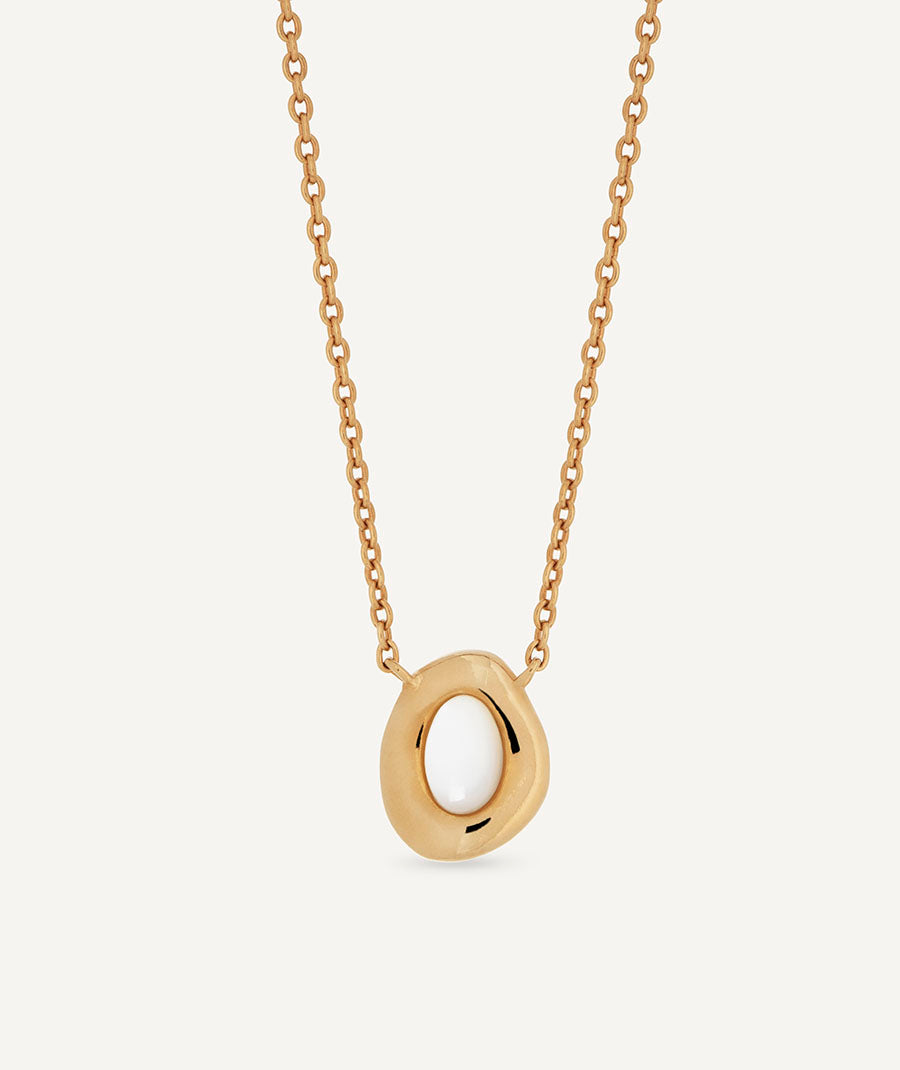 Collar oval Ivoria con madreperla blanca