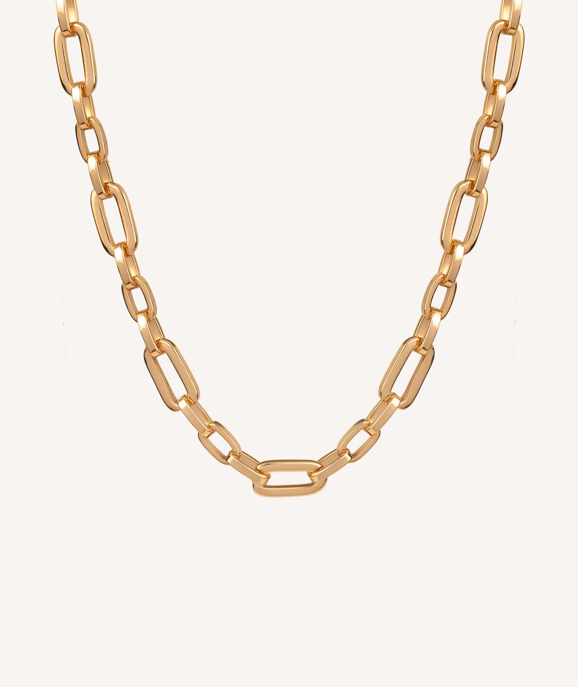18KT gold finished necklace Oval links