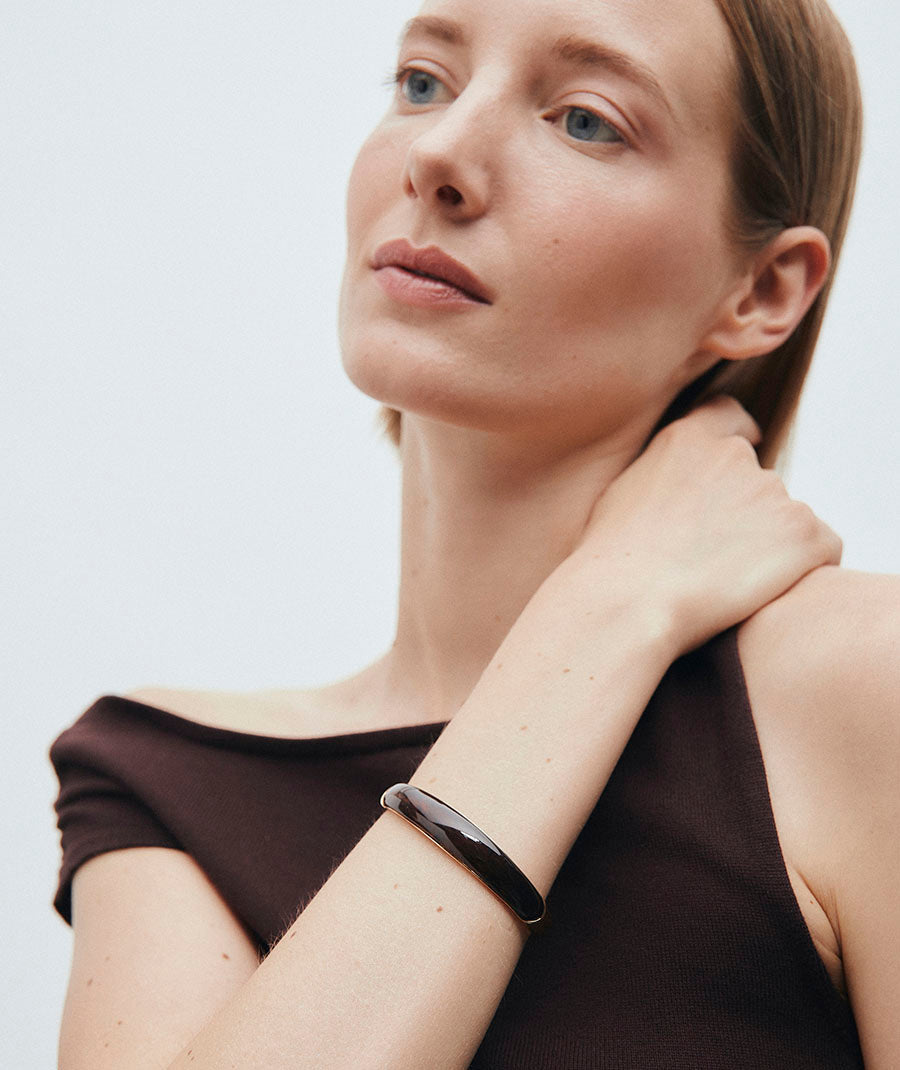 Bangle Coffee Cuff with Brown Resin