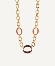 Necklace Caramel Links with Brown Resin