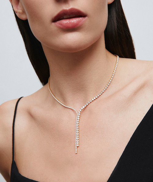 Necklace Lucent zircon cascade secundaria