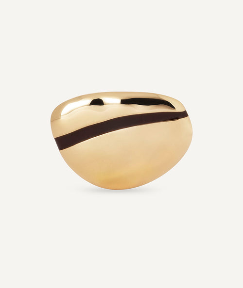 Broche asimétrico Horizonte con Esmaltes marrón