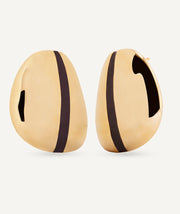 Horizonte Volume Earrings with Brown Enamel