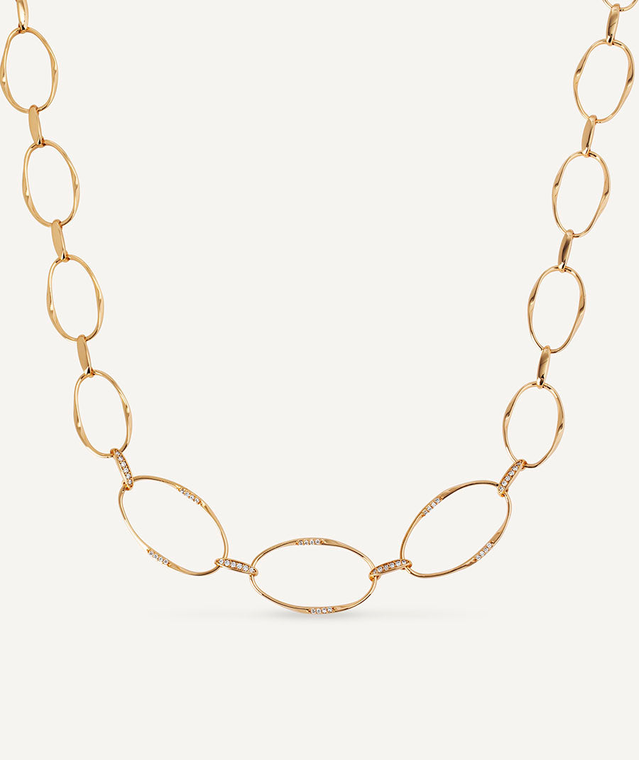 Collar eslabones Flow con circonitas