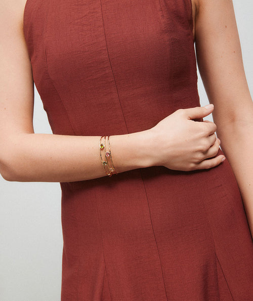 Brazalete abierto Flora con piedras naturales secundaria