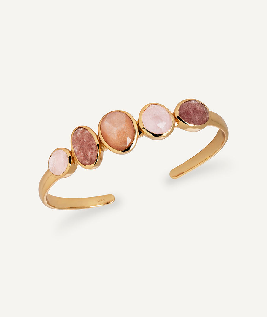 Brazalete Peach con piedras naturales
