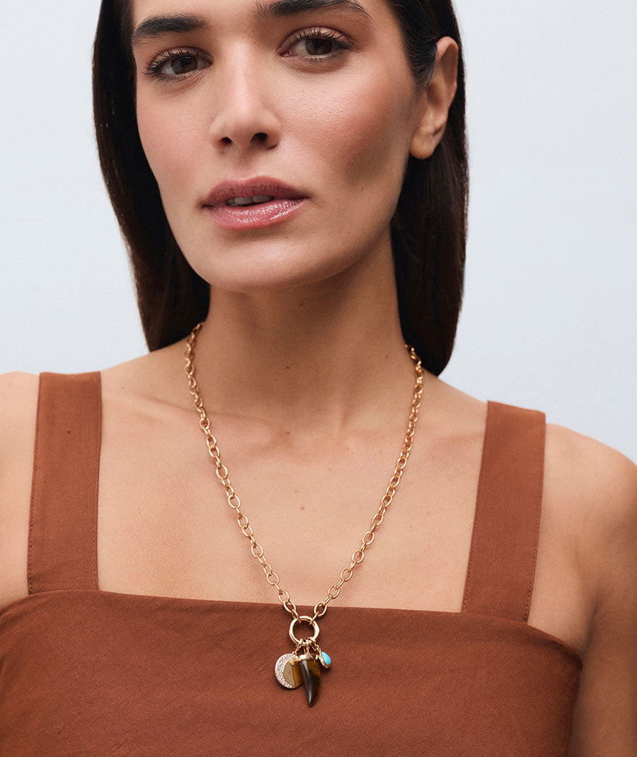 Necklace medium chain with hoop
