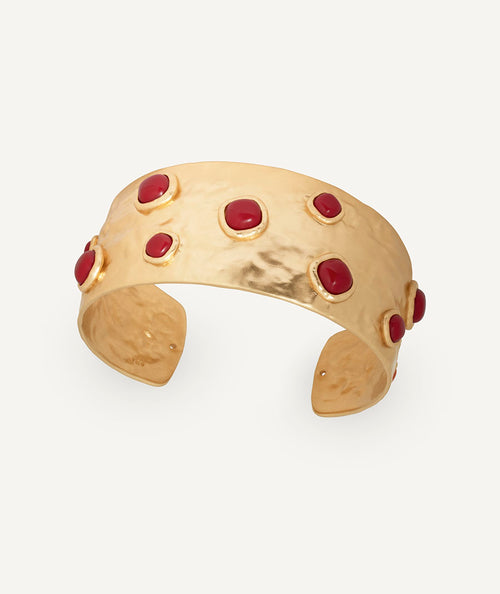 Bangle volume Zahara with red synthetic coral