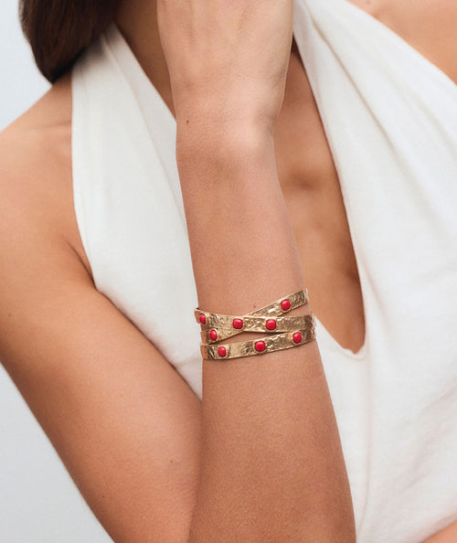 Bangle crossed Zahara with red synthetic coral secundaria