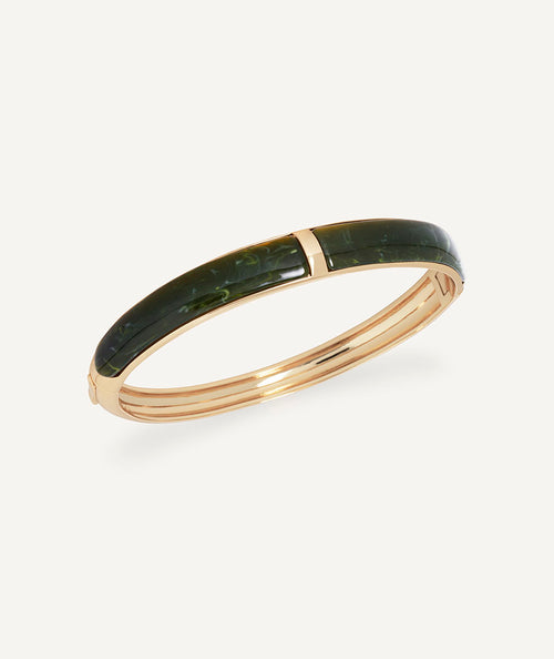 Bangle links Mármol with acetate and green resin