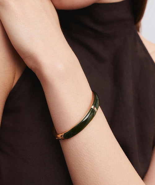Bangle links Mármol with acetate and green resin secundaria
