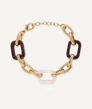Bracelet links Candy with acetate and resin in neutral tones