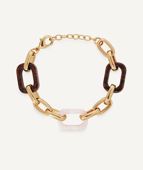 Bracelet links Candy with acetate and resin in neutral tones
