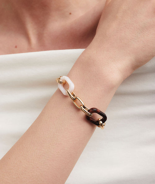 Bracelet links Candy with acetate and resin in neutral tones secundaria