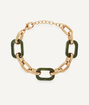 Bracelet links Garden with acetate and green resin