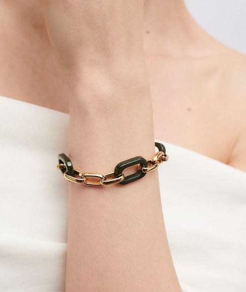 Bracelet links Garden with acetate and green resin secundaria
