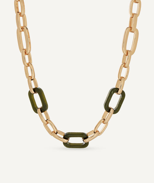 Necklace links Garden with acetate and green resin
